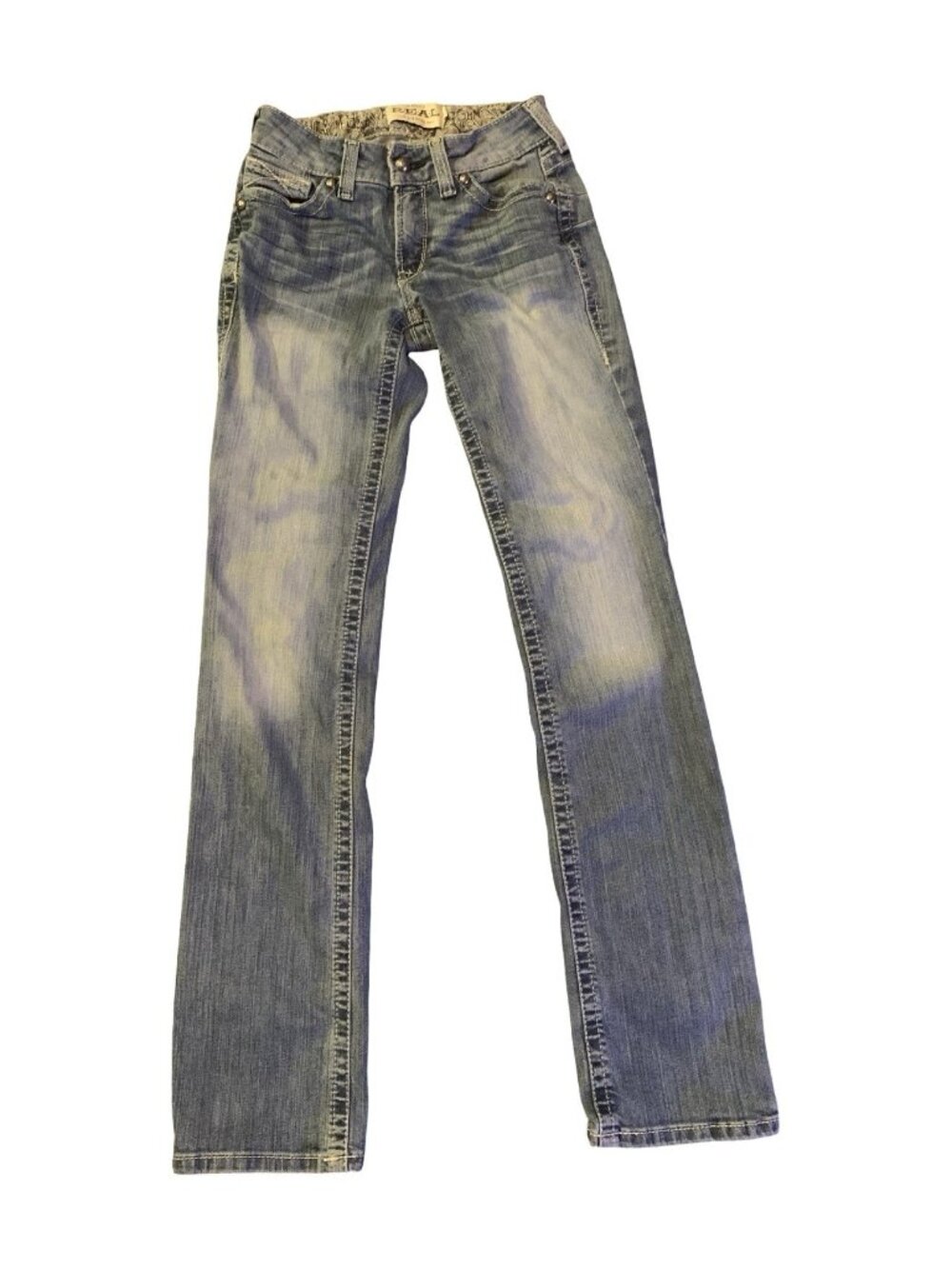 25L /27x 34 Ariat REAL Denim Tall Long Women's Mid-Rise Straight Jeans Rainstorm